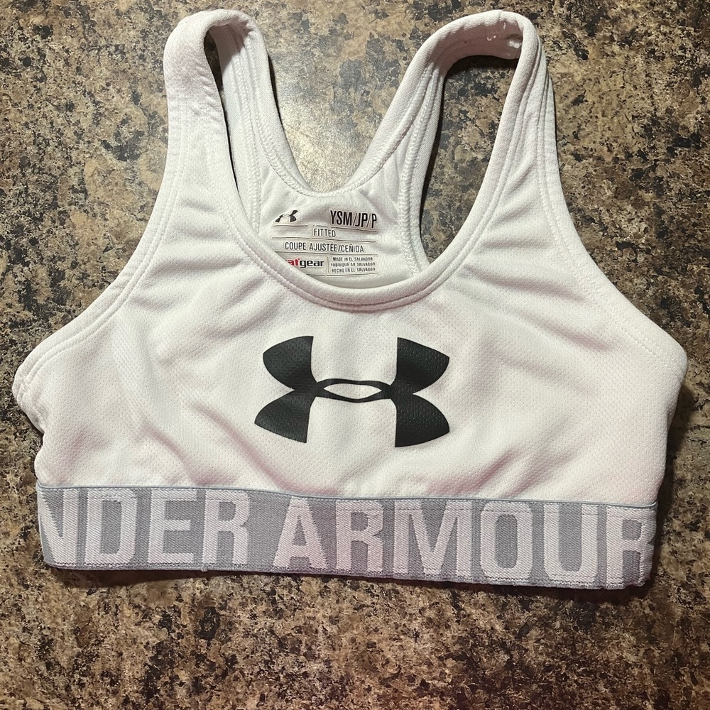 Under Armour white with grey band